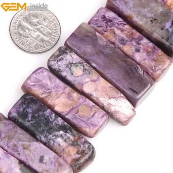 Gema-dentro Natural Púrpura Charoite Perlas de Palo Plana Punto de Perlas Para la Joyería de Perlas de BRICOLAJE 15