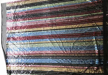 LASUI NUEVA 1Y=Mucho Cifrado multicolor recta rayas de Lentejuelas de malla bordado de la tela de encaje DIY Vestido, ropa, equipaje W0095