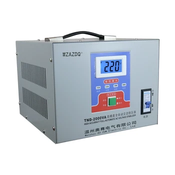 Tnd-2kva muestra 2 kw regulador de voltaje de un equipo frigorífico de ca monofásico automático de hogar fuente de alimentación Regulada