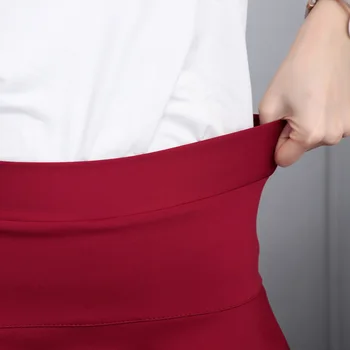 2019 Primavera Sexy Faldas De Capas De Las Mujeres De Corea Delgado Sólidos De Alta Cintura Elástica Falda Plisada De Tamaño Más Negro Rojo Una Línea De Falda
