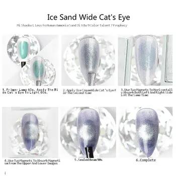 Copo de nieve de Ojo de Gato de Top Coat Gel UV de Uñas Para uñas arte Manicura Salón de Remojo de Amplia Ojo de Gato de Colocación de la Barra Magnética de BRICOLAJE