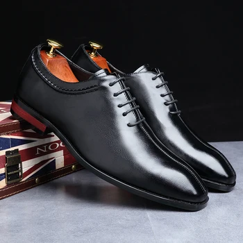 2020 más nuevos Hombres de los Zapatos de Vestir de Diseñador de la Oficina de Negocios de cordones Mocasines Casuales Zapatos de Conducción de los Hombres Plana de la Parte de los Zapatos de Cuero de 3 Colores