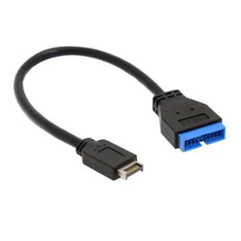 USB 3.1 Cable de Extensión del Panel Frontal Encabezado de Tipo C Mini De 20 Pines A USB 3.0 Estándar de 19/20 contactos Encabezado de 30cm Para Asus Motherboard