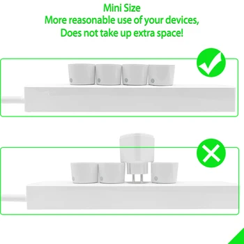 16A Mini UE Wifi Smart Plug Socket con Poder de Control de Monitor de la Toma de corriente la Función de Temporización de trabajo con Alexa principal de Google Tuya
