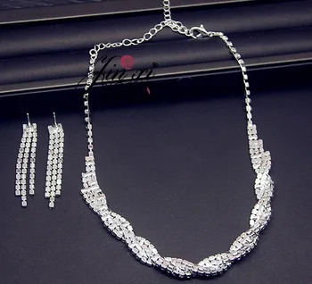 NPASON 2020 de la Moda de Joyería Conjuntos de Novia de la Boda Vestido de gala de la Joyería Collar de Cristal Pendientes de Alta Calidad Única de Estilo Caliente de la venta