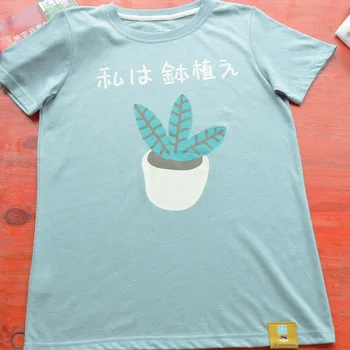 Lindo Planta Impreso Suelto T-shirt Para los Hombres Y Mujeres de Manga Corta de Algodón Camiseta Tops de Verano Oversize Camiseta de Damas O el Cuello de la Moda
