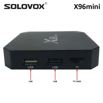 SOLOVOX X96 mini TV Android 7.1 Smart TV Box 2GB 16GB Amlogic S905W Quad Core 2.4 G WiFi X96mini Reproductor de Vídeo del Set-Top Box