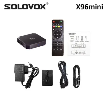 SOLOVOX X96 mini TV Android 7.1 Smart TV Box 2GB 16GB Amlogic S905W Quad Core 2.4 G WiFi X96mini Reproductor de Vídeo del Set-Top Box