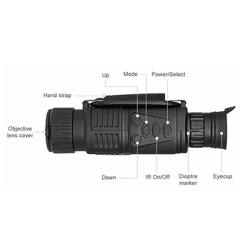 5X40 Digital de Infrarrojos de Visión Nocturna Gafas de Alcance Para la Caza Telescopio de Largo alcance Con Disparar la Cámara de Fotos Grabación de Vídeo(Enchufe de Ee.uu.