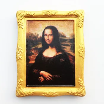 Francia Louvre Sonrisa de Mona Lisa Imanes de Nevera de Souvenirs de Recuerdo para Turistas, Frigorífico Pegatinas 3d de Resina Imán de Nevera Decoración