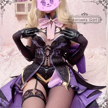 Anime Juego Genshin Impacto Fischl Púrpura Lolita Vestido Precioso Brillo Uniforme Cosplay Disfraces De Halloween De Las Mujeres ping 2020