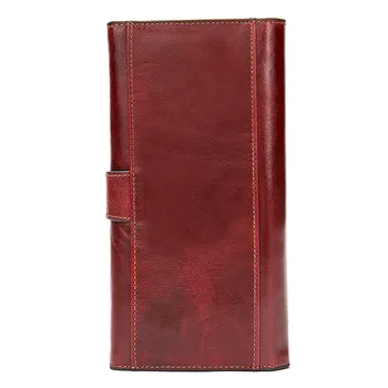 PNDME de moda genuino de las señoras de cuero del monedero del bolso de embrague casual simple de la primera capa de cuero de las mujeres de lujo de las tarjetas de crédito bolso rojo