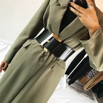 La moda del corsé cinturón de más el tamaño de los cinturones para las mujeres de la cintura elástica faja negro y ancho tramo ceinture femme gran vestido de la correa de 2020