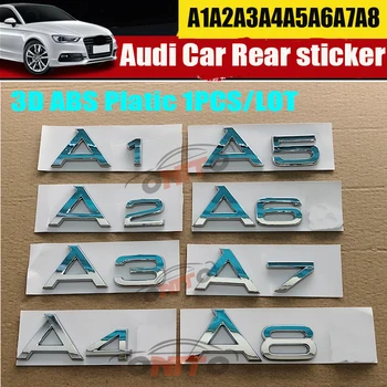 Nuevo Coche pegatinas ABS 1pcs Para Audi A1 A2 A3 A4 A5 A6 A7 A8 logotipo de la Letra del Coche de Cola Trasera de Inicio Decoración de la Insignia de Auto emblema