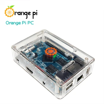 S ROBOT Naranja Pi Pc SET5: Naranja Pi Pc + ABS Transparente Case + fuente de Alimentación Compatible con Android, Ubuntu, debian OPI7