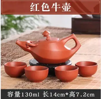 Promoción! ( 1 vaso de agua 4 Tazas) 24 estilos de Yixing pintado a mano Zhu Barro Tetera Oeste de la Olla Filtro Tetera de Té de Cerámica Conjunto de Macetas