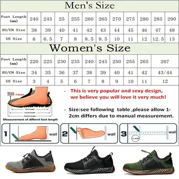 Indestructible Zapatos de los Hombres y Mujeres de punta de Acero Botas de Seguridad de Trabajo de Aire a Prueba de pinchazos antideslizante Transpirable Ligero SneakersRyder