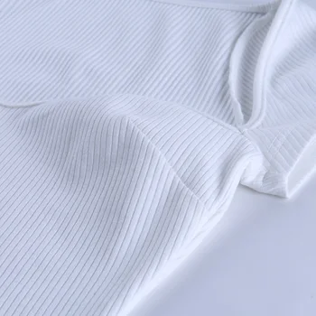 Beyouare arco pecho de la camiseta de manga corta sólido slim tejido de punto acanalado camiseta de dama casual sexy tramo tee superior de la plaza de las mujeres de cuello superior