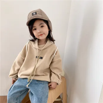 Los niños de Lana Abrigo Chaqueta 2020 Otoño Nuevos Niños coreanos Peludo Sweatershirt Infantil Niños y Niñas de Cuello de Pie Pullover Tops