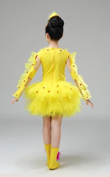 Amarillo pollo disfraces para niños de pato cosplay de aves de vestir para niños niñas festival de baile ropa de animal party desempeño en el escenario
