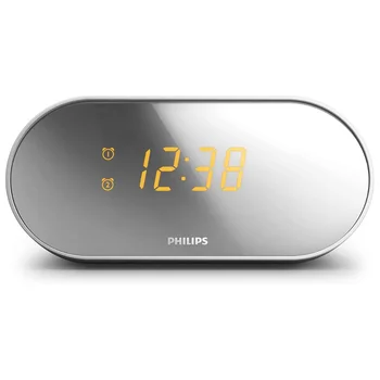 Philips AJ2000 - Radio Dual reloj despertador, espejo de la pantalla, la Radio Digital, Color blanco