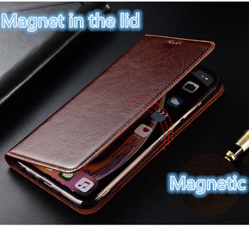 De cuero genuino magnético flip caso de coque para Lenovo Z6 Pro de la caja del teléfono de Lenovo Z6/Lenovo Z6 Lite teléfono de la bolsa de la ranura de la tarjeta titular
