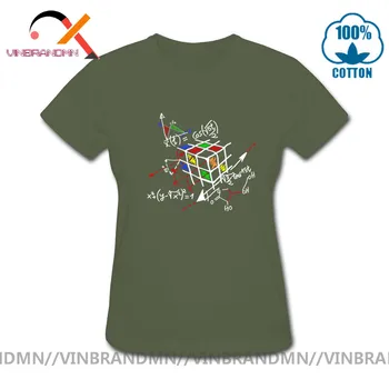 Nuevo Diseñador Geométrico del Cubo de arco iris de Matemáticas de la Magia Camisetas de la Factorización de Celulares de la Relatividad, La Teoría del Big Bang Divertido de la Camiseta de la mujer