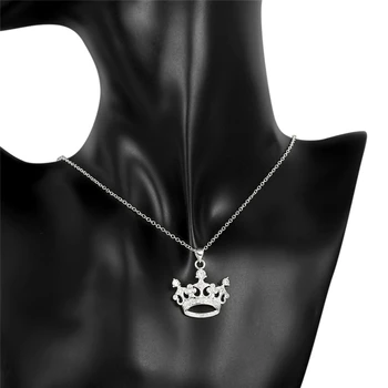 De la Plata Esterlina 925 Collares Para las Mujeres AAA Zirconia Corona Colgante & Collar Collar Gargantilla de novia de la Boda Accesorios de la Joyería