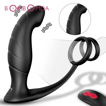 La Próstata Masculina Masaje Vibrador Anal Plug De Silicona Impermeable Estimulador De Próstata Butt Plug Retrasar La Eyaculación Anillo De Juguete Para Los Hombres