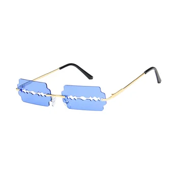 Ojo de gato Gafas de sol de las Mujeres De 2020 de Moda las gafas sin Montura Gafas de Sol de Tonos Único Rectángulo vacío Punk de Gafas de sol de los Hombres UV400 Gafas