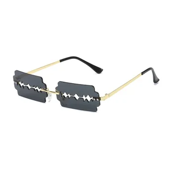 Ojo de gato Gafas de sol de las Mujeres De 2020 de Moda las gafas sin Montura Gafas de Sol de Tonos Único Rectángulo vacío Punk de Gafas de sol de los Hombres UV400 Gafas