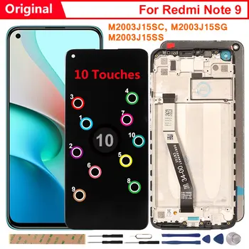 Raugee Original de la Pantalla Para Xiaomi Redmi Nota 9 LCD de la Pantalla Táctil con Marco Digitalizador de Reemplazo Para el Redmi Nota 9 LCD Táctil de 10