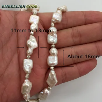 Nuevo tipo de collar pequeño barroco Irregular plaza de estilo de perlas naturales de agua dulce perla Cultivada con 3mm cuentas especiales de la joyería