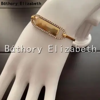 Báthory · Elizabeth Letra de la Moda Pulsera de Mujer de Estilo Retro Rectangular de la Pulsera de la Pulsera Clásico Simple pulsera para las mujeres