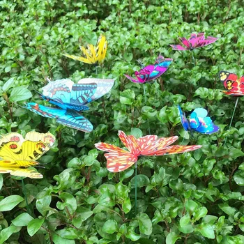 Mariposa de Apuestas, 100Pcs 7cm de Jardín de Mariposas de Apuestas de la Decoración al aire libre, Jardín Patio Maceta Maceta de Jardín de Primavera