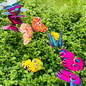 Mariposa de Apuestas, 100Pcs 7cm de Jardín de Mariposas de Apuestas de la Decoración al aire libre, Jardín Patio Maceta Maceta de Jardín de Primavera