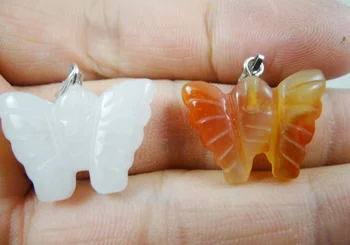 La piedra Natural Turquesas de cristal de Cuarzo ojo de tigre Ópalo de la mariposa colgante de diy de la joyería collar de Accesorios de 24Pcs