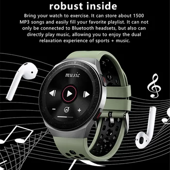 8G de Memoria de la Música MT3 Reloj Inteligente de la Banda de Sonido de Almacenamiento de los registros de Llamada Bluetooth Smartwatch Para los Hombres las Mujeres de la Presión Arterial de Fitness Tracker