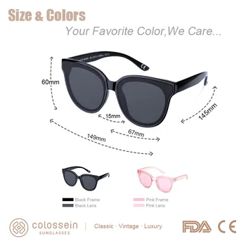 COLOSSEIN de Ojo de Gato Gafas de sol de las Mujeres de la Vendimia de Lujo de la Marca de los Diseñadores Retro Mujer Gafas de Sol Para las Mujeres lentes UV400 Gafas