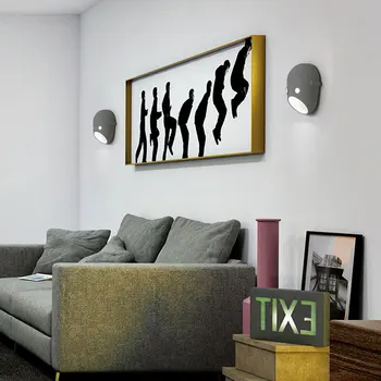 Personalidad creativa LED Montado Resina de dibujos animados de la Muñeca de Luz de Pared de los Accesorios para el Dormitorio Corredor del pasillo de la decoración de la lámpara de pared