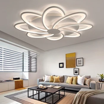Acrílico blanco Moderna lámpara de Araña de Luces Para la Sala de estar Dormitorio control remoto Led de interior de la Lámpara Casa regulable Accesorios de Iluminación de