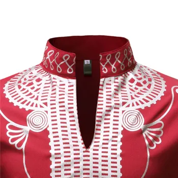 Blanco Estampados Africanos Dashiki Impresión De Camiseta De Los Hombres 2020 De La Moda Streetwear Casual Africana De La Ropa De Los Hombres Camisa De Manga Larga Camisas Masculinas