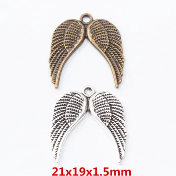 55 piezas de retro de metal de aleación de zinc de ala colgante de DIY de la joyería hecha a mano collar de decisiones 7311