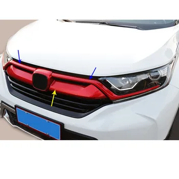Cubierta del coche del ABS Recorte de Frente la Marca del Logotipo Decorativa de la Marca Rejilla de la Parrilla de la Parrilla de Carreras Marco Palo Para Honda CRV CR-V 2017 2018 2019 2020