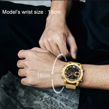 NAVIFORCE de Lujo de los Hombres Relojes de Oro Militar deportivo Digital de Cuarzo reloj de Pulsera LED Luminoso Impermeable del Reloj de los Hombres Relogio Masculino