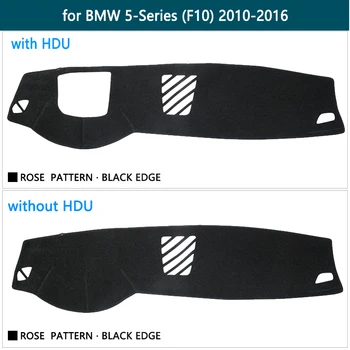 Para BMW Serie 5 F10 2010~2016 520i 525i 530i 535i Alfombra Panel de la Estera de la Cubierta de la Almohadilla Interior de la visera del tablero de los Accesorios del Coche
