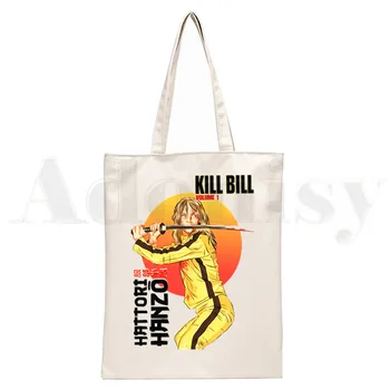 Kill Bill Ninja Hattori Hanzo Gráfico De La Historieta De La Impresión De Los Bolsos De Compras De Las Niñas De La Moda Casual Pacakge Bolsa De Mano