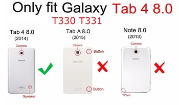 Folio Stand de Coque para Samsung Galaxy Tab 4 8.0 SM-T330 T331 Caso Magnética de la PU Smart Auto-Sueño para Samsung Tab 4 T330 T331 Cubierta