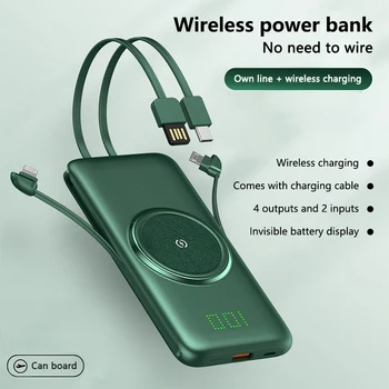 20000mAh Qi Inalámbrico Cargador Power Bank De Xiaomi iPhone Samsung Powerbank Portátil de Batería Externa del Cargador Inalámbrico Powerbank