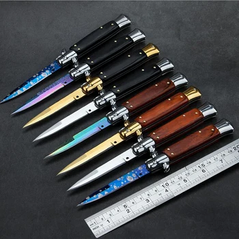Mafia italiana AKC 9 pulgadas al aire libre cuchillo de bolsillo de 8 colores de auto-protección de los cuchillos de camping senderismo herramientas de regalo de calidad